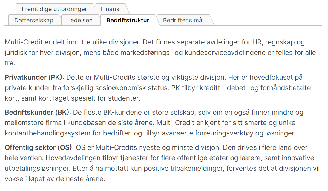 Øvelse i verbal resonnering Nordea