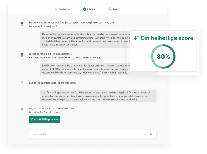 AI chatintervju eksempel fra chat