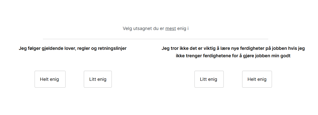 Øvelsesoppgave for personlighetstest OSM piloter